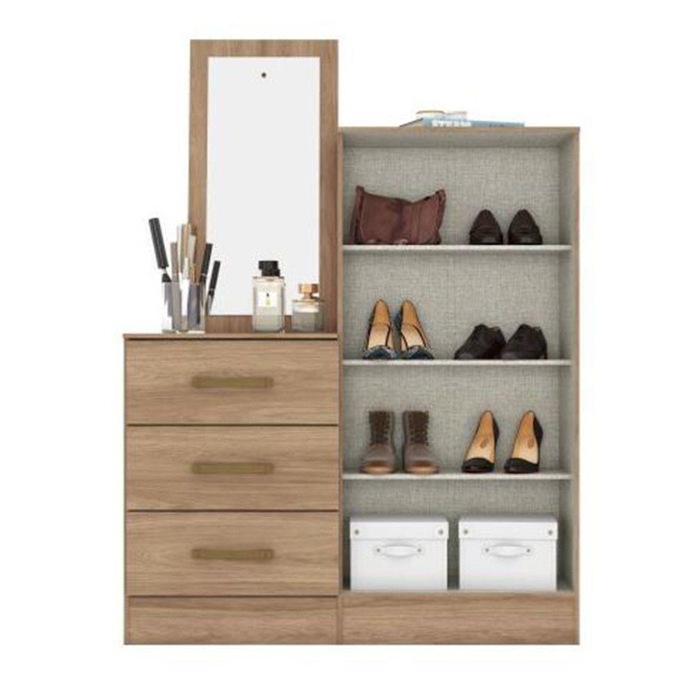Cômoda 2 Portas 3 Gavetas Com Espelho Henn Jequitibá - 3