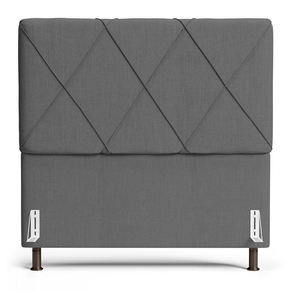 Cabeceira Cama Box Casal Queen Size Mel 160cm Com Frame Linho Cinza - Desk Design - 6