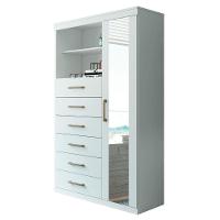 Cômoda Multiuso 1 Porta 6 Gavetas Com Espelho Marabá Santos Andirá Branco - 7