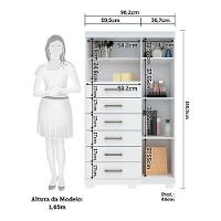 Cômoda Multiuso 1 Porta 6 Gavetas Com Pés Marabá Santos Andirá Branco - 3