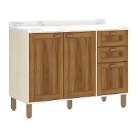 Balcão De Cozinha 120cm Com Tampo Sofia Pátina Ff Com Moscatto Ff - 1