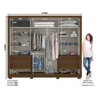 Guarda Roupa Casal Henn 2 Portas Thor Castanho - 2