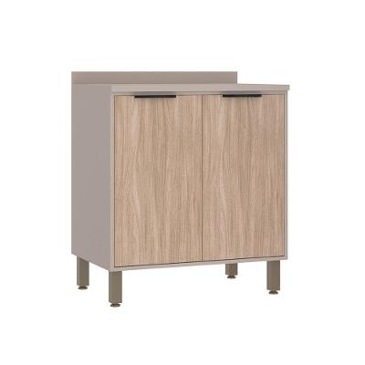 Balcão 80cm 2 Portas Com Tampo Luciane Móveis Cinammon Cumaru
