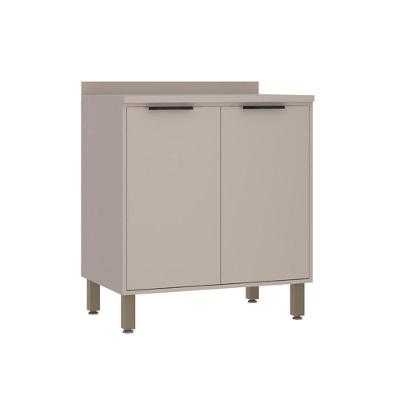Balcão 80cm 2 Portas Com Tampo Luciane Móveis Cinammon