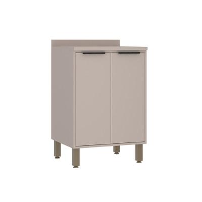 Balcão 60cm 2 Portas Com Tampo Luciane Móveis Cinammon