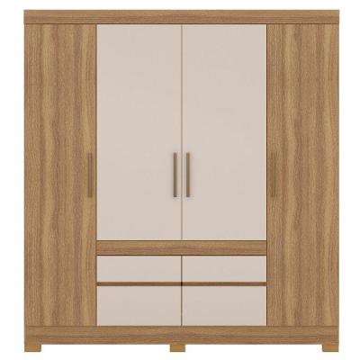 Guarda Roupa Casal Bilbao 4 Portas 4 Gavetas Amendola-off White MDP