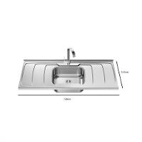 Tampo De Pia Ghelplus Dubai Inox Com Cuba 120cm Inox - 2