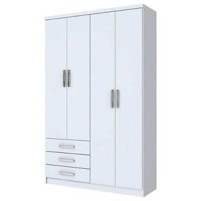 Guarda-roupa Solteiro 4 Portas Henn Caju Branco