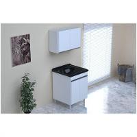 Kit Lavanderia Rorato Com Tanque E Aéreo 2 Portas Branco Preto - 1