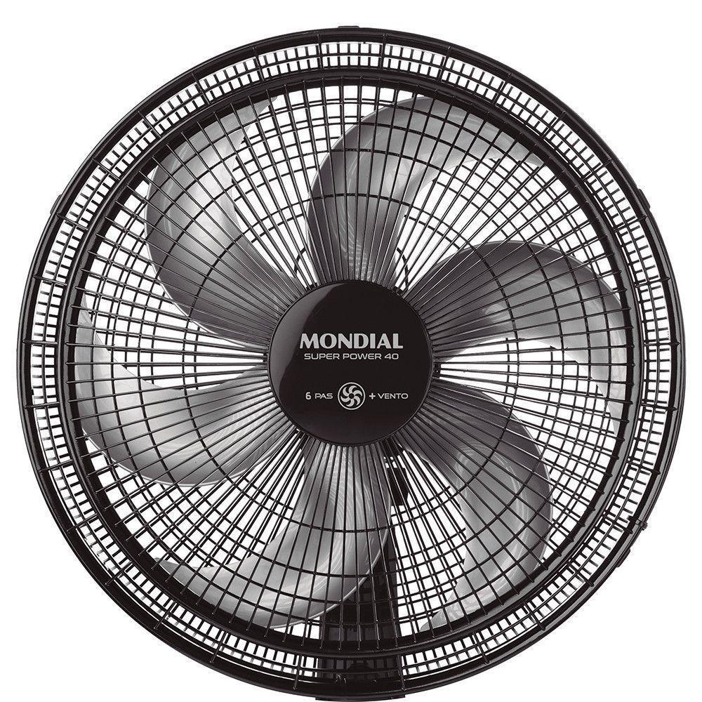 Ventilador Mondial Coluna Vsp-40c-nb 6p 40 Cm Preto Com Prata 127 V - 2
