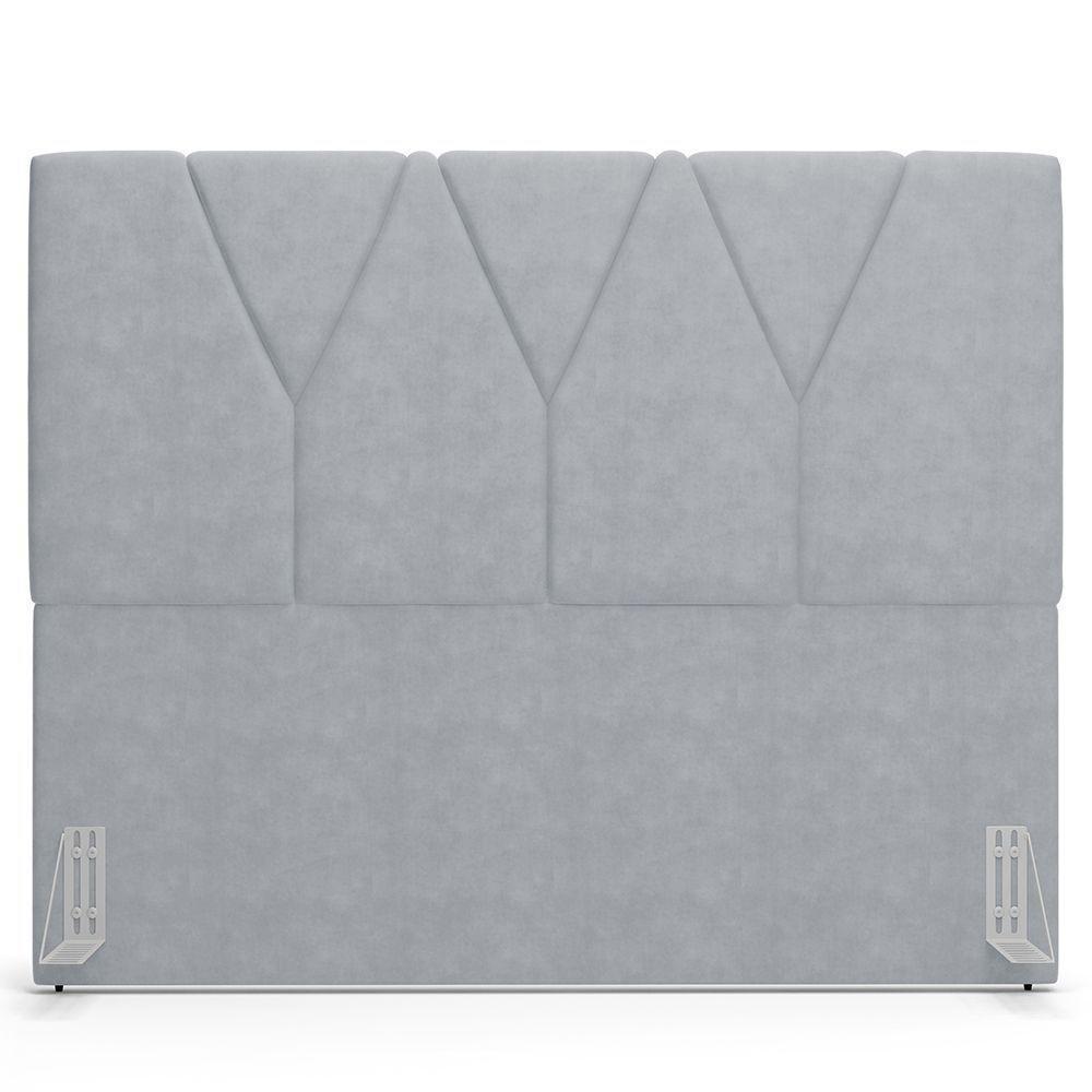 Cabeceira Cama Box Casal King 195cm Aura Suede W01 Cinza - Mpozenato - 3