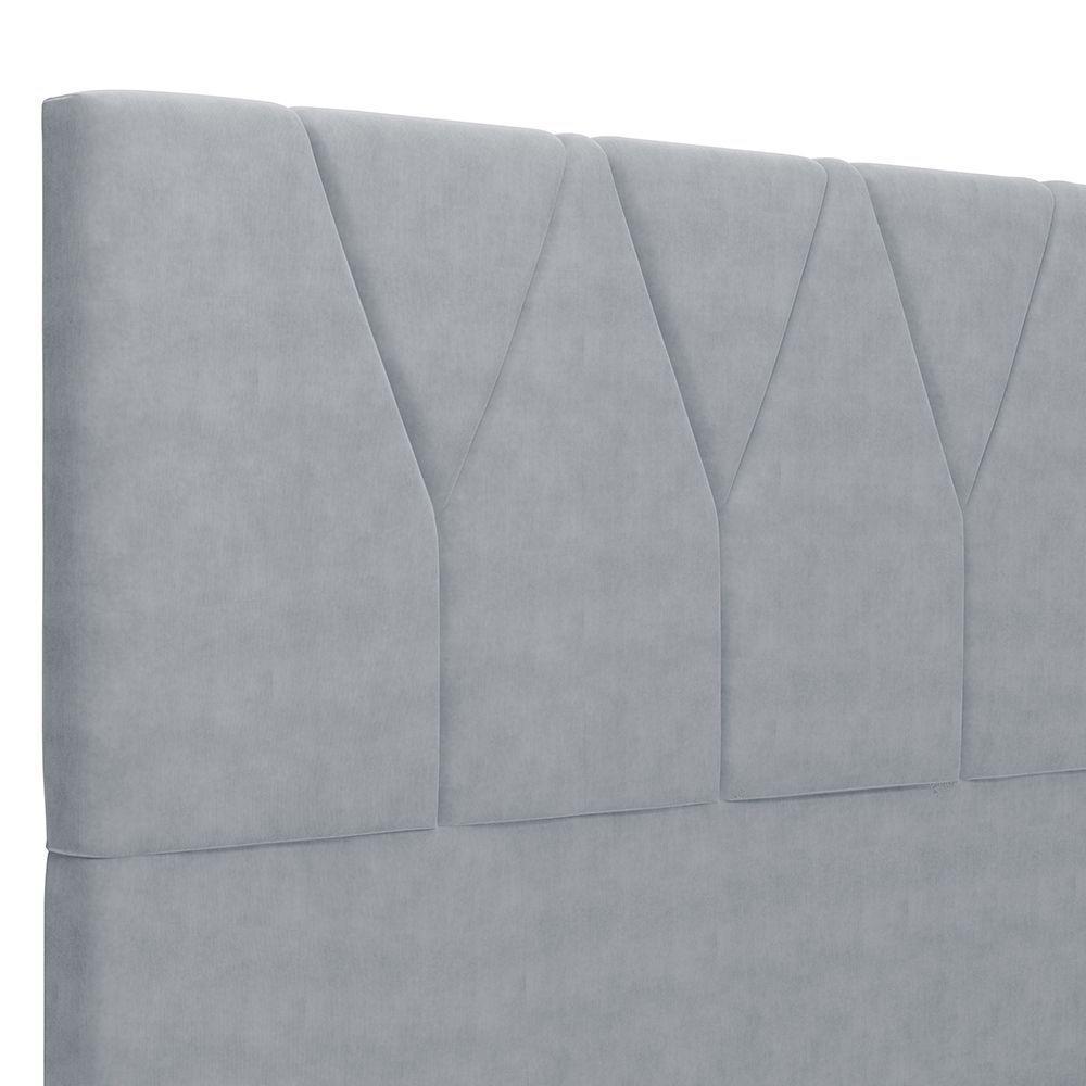 Cabeceira Cama Box Casal King 195cm Aura Suede W01 Cinza - Mpozenato - 7