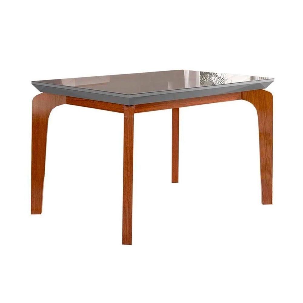 Mesa para Cozinha Londrina + Tampo Madeirado Reto 120x80cm Grafite/Imbuia - Rufato - 1