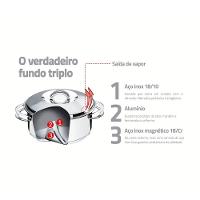 Panela Caçarola Funda Em Aço Inox Linha Solar Fundo Triplo 16 Cm ø 1,8l Pit4 - Tramontina 62504160 - 5