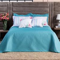 Kit Cobre Leito Floral Tiffany Listrado Dupla Face C/ Almofadas Queen 07 Peças - 2