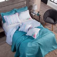 Kit Cobre Leito Floral Tiffany Listrado Dupla Face C/ Almofadas Queen 07 Peças - 3