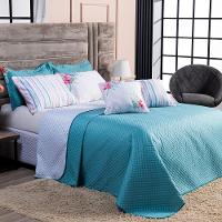 Kit Cobre Leito Floral Tiffany Listrado Dupla Face C/ Almofadas Queen 07 Peças - 5