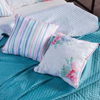 Kit Cobre Leito Floral Tiffany Listrado Dupla Face C/ Almofadas Queen 07 Peças - 6
