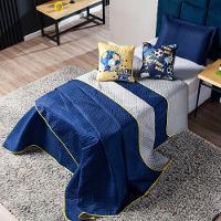 Kit Cobre Leito Futebol Goal Azul Marinho/cinza Dupla Face C/ Almofadas Casal Padrão 05 Peças - 2