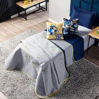 Kit Cobre Leito Futebol Goal Azul Marinho/cinza Dupla Face C/ Almofadas Casal Padrão 05 Peças - 3