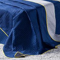 Kit Cobre Leito Futebol Goal Azul Marinho/cinza Dupla Face C/ Almofadas Casal Padrão 05 Peças - 5