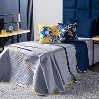 Kit Cobre Leito Futebol Goal Azul Marinho/cinza Dupla Face C/ Almofadas Casal Padrão 05 Peças - 6