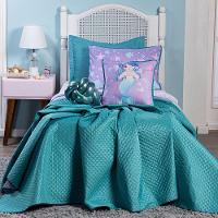 Kit Cobre Leito Sereia Tiffany Dupla Face C/ Almofadas Casal Padrão 07 Peças