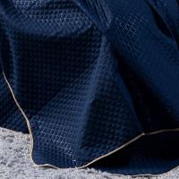 Kit Cobre Leito Borboleta Azul Marinho/caqui Dupla Face C/ Almofadas Queen 05 Peças - 5