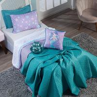 Kit Cobre Leito Sereia Tiffany Dupla Face C/ Almofadas Queen 07 Peças