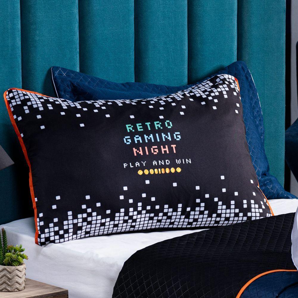 Kit Cobre Leito Retro Game Controle Dupla Face C/ Almofadas Queen 07 Peças - 3