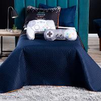 Kit Cobre Leito Retro Game Controle Dupla Face C/ Almofadas Queen 07 Peças