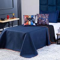 Kit Cobre Leito Gamer Day Preto/azul Marinho Dupla Face C/ Almofadas Queen 05 Peças - 6