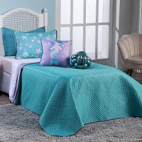 Kit Cobre Leito Sereia Tiffany Dupla Face C/ Almofadas Solteiro 05 Peças - 1