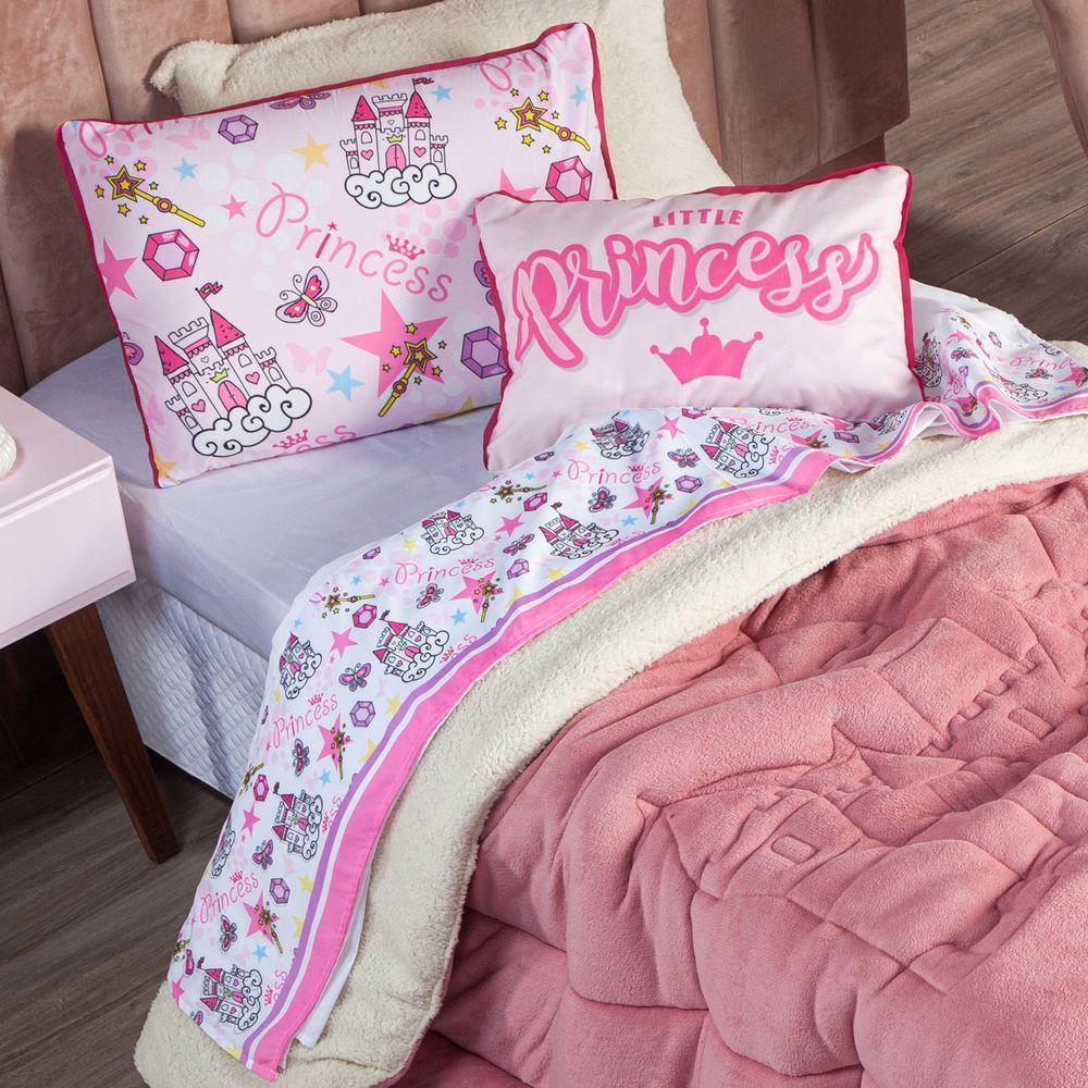 Jogo De Cama Princesa Castelo Branco Queen 04 Peças - Micropercal 180 Fios - 2
