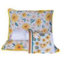 Jogo De Cama Girassol Branco Casal Padrão 04 Peças - Micropercal 180 Fios - 1