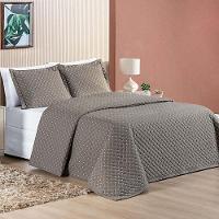 Kit Cobre Leito Espanha Casal Queen 03 Peças Micropercal 200 Fios Matelado White Line - Camafeu Bege - 1