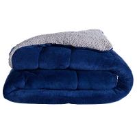 Coberdrom Astrodino Azul Marinho Solteiro 02 Peças - Dupla Face Sherpa E Mantinha - 2