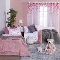 Coberdrom Corações Rosê/cinza Solteiro 02 Peças - Dupla Face Sherpa E Mantinha - 3