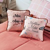 Par De Almofadas Cheias Mamma Amore Rosê 45Cm X 45Cm - Tecido Suede C/ Refil Silicone