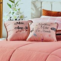 Par De Almofadas Cheias Mamma Amore Rosê 45Cm X 45Cm - Tecido Suede C/ Refil Silicone - 5
