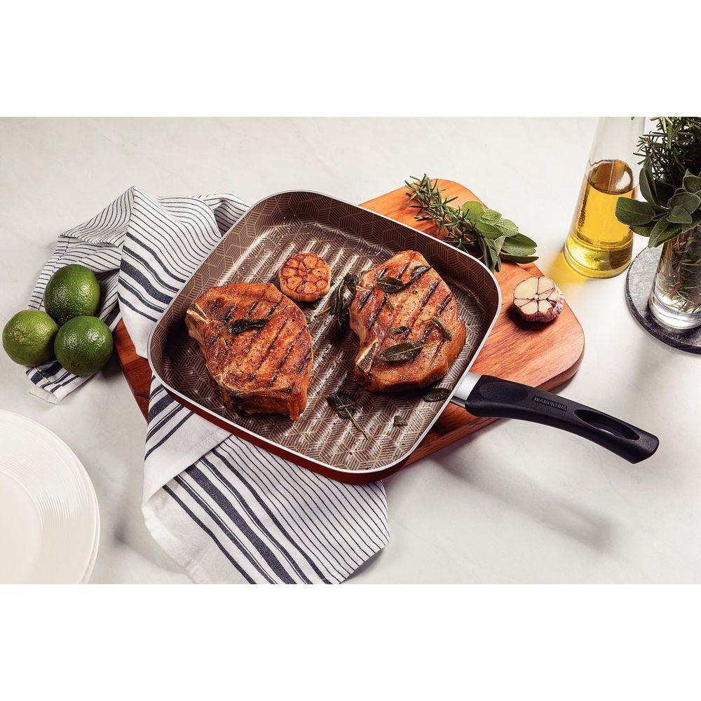 Bistequeira Tramontina Paris 28cm 2,3l Em Alumínio Com Antiaderente Starflon Max Vermelho Tramontina - 3