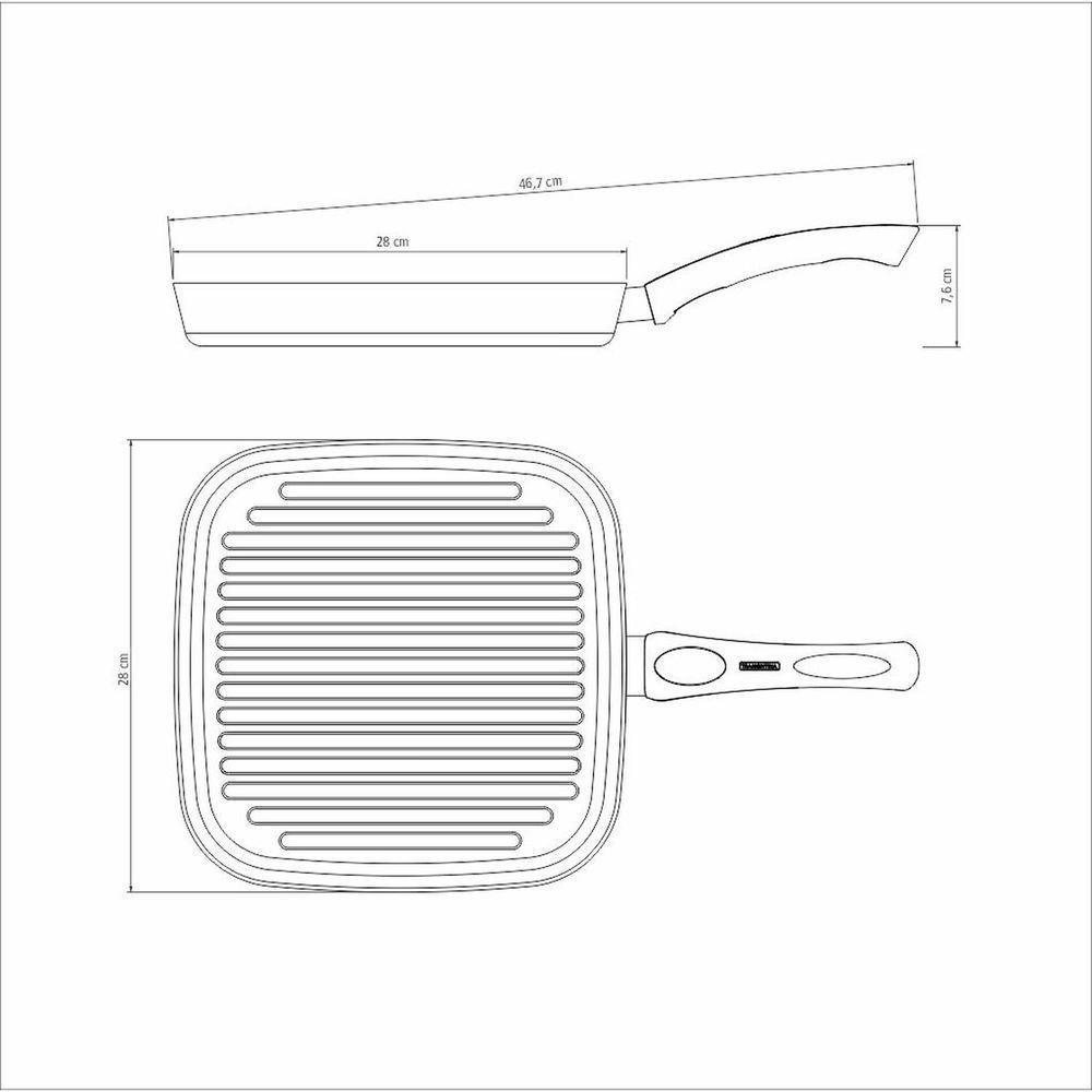 Bistequeira Tramontina Paris 28cm 2,3l Em Alumínio Com Antiaderente Starflon Max Vermelho Tramontina - 4