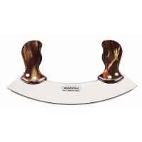 Mezzaluna Tramontina Polywood Com Lâmina Em Aço Inox E Cabo De Madeira Castanho Tramontina