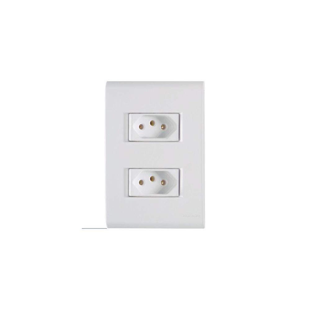 Conjunto 4x2 Com 2 Tomadas 2p+t Tramontina 20 A 250 V Liz Branco Tramontina - 1