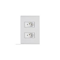 Conjunto 4x2 Com 2 Tomadas 2p+t Tramontina 20 A 250 V Liz Branco Tramontina - 1
