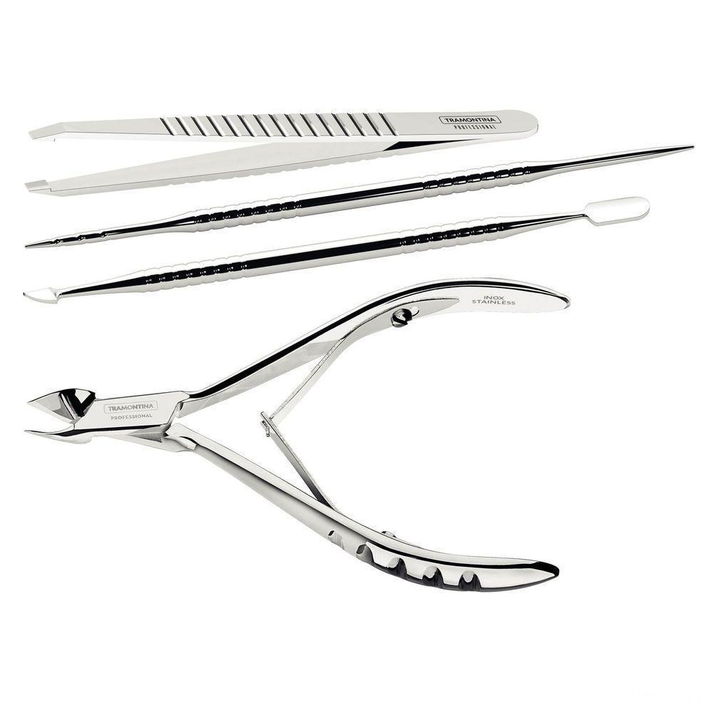 Jogo Para Cutículas E Pinça Tramontina Em Aço Inox 4 Peças Tramontina - 1