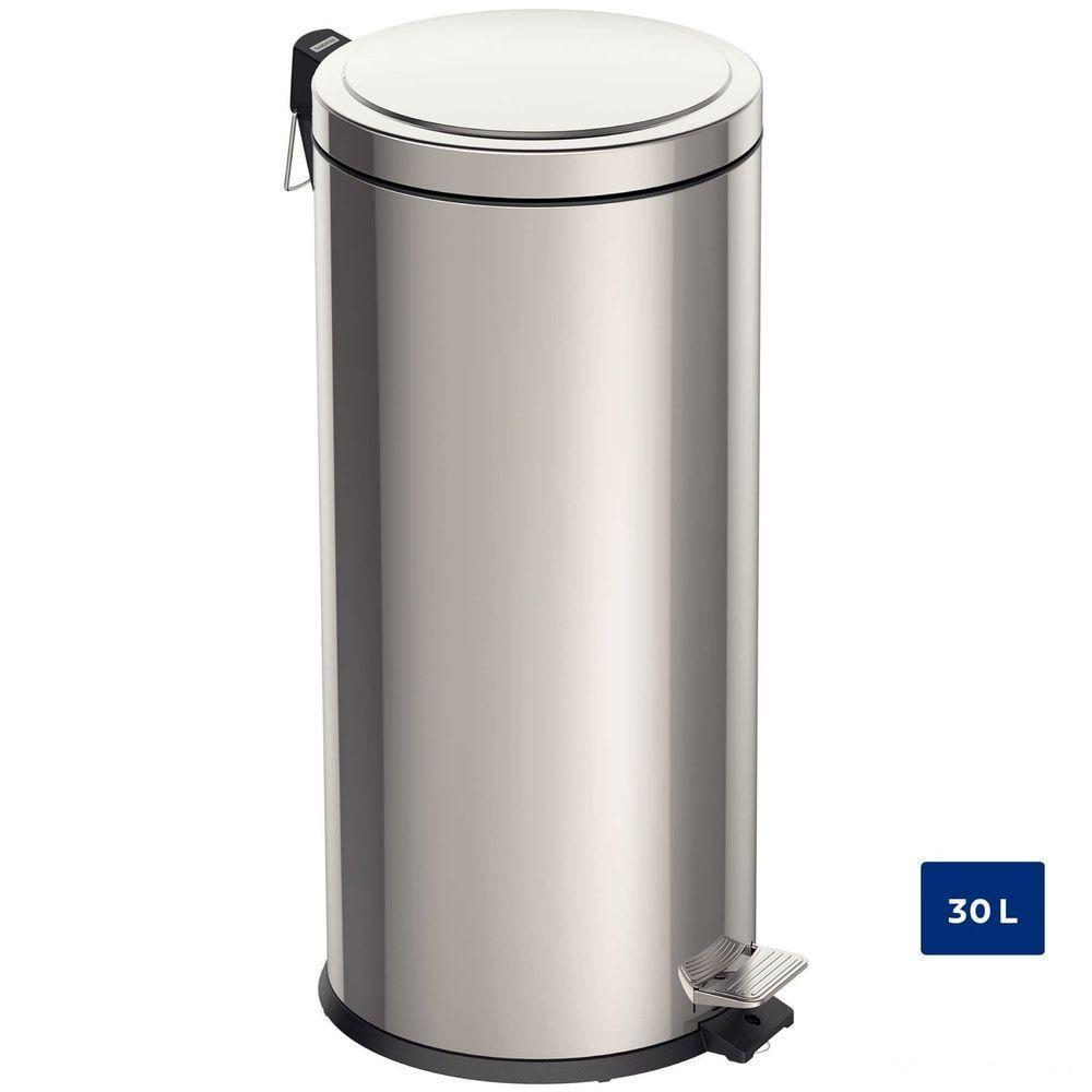 Lixeira Inox Com Pedal Brasil Com Acabamento Polido E Balde Interno Removível 30 L - 5