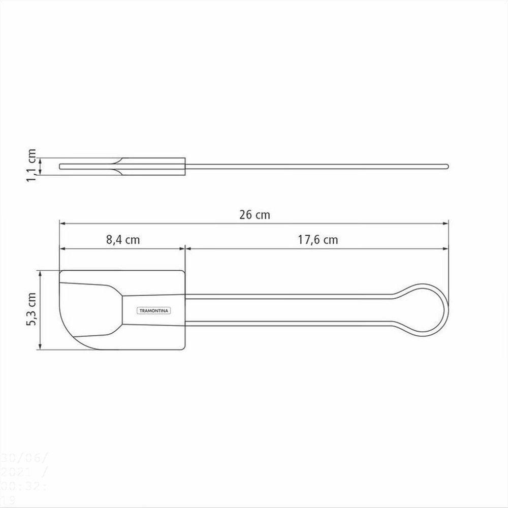 Espátula Em Silicone Tramontina Moldê Cinza Com Cabo Em Aço Inox Tramontina - 5
