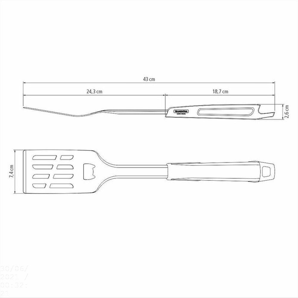 Espátula Churrasco Black Com Lâmina Em Aço Inox E Cabo De Polipropileno Preto Com Abridor - 5