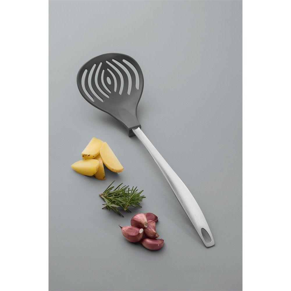 Espumadeira Tramontina Movin Em Nylon Cinza Com Cabo De Aço Inox Cinza Tramontina - 4